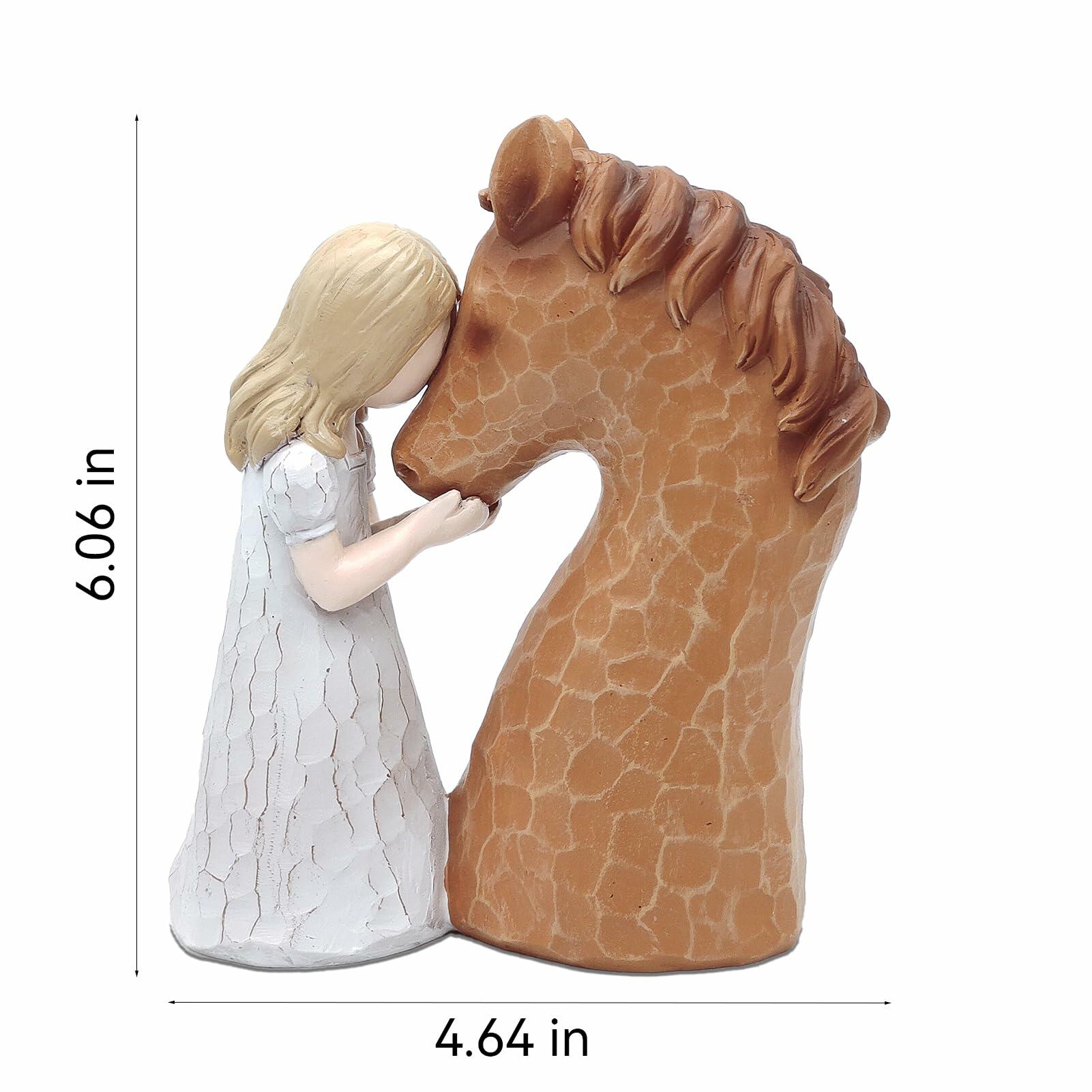 Horse Gifts Girl Embrace Horse Figurine Statue Home Decor Keepsake