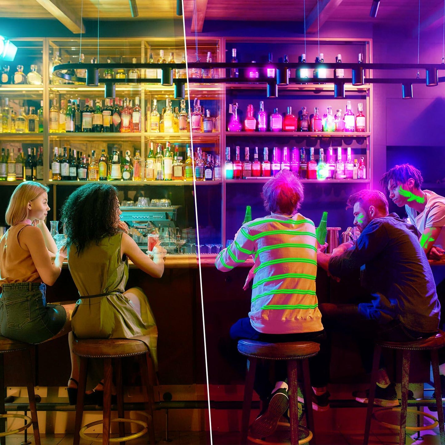 2Pack 80W UV Black Lights Flood Light IP66 Waterproof Plug Blacklight