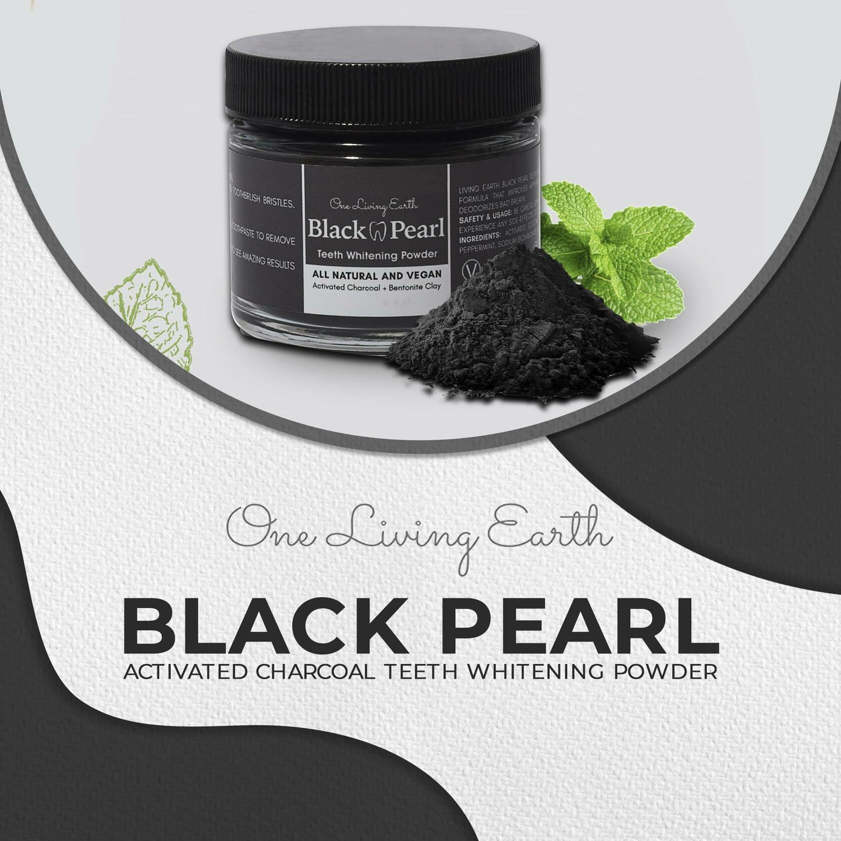BestBy01/25 Activated Charcoal Powder Teeth Whitener with Bamboo Toothbrush USA