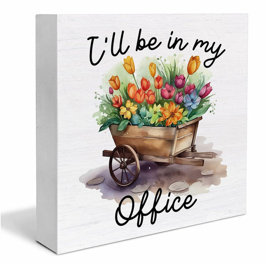Rustic Welcome Spring Wood Block Sign Farmhouse Decor 5x5 Inches