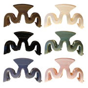 Yexnum 6pcs Acrylic Wavy Claw Hair Clips for Women Thick Thin Curly Hair