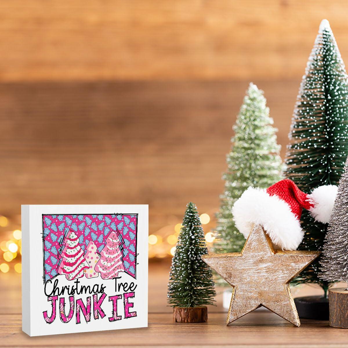 Pink Christmas Tree Decorations Funny Merry Xmas Decor 5x5 inches