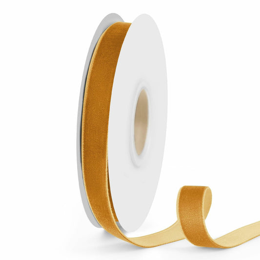 VISPAD Velvet Ribbon Beige 5/8in x 10yd Single Face 1 Roll