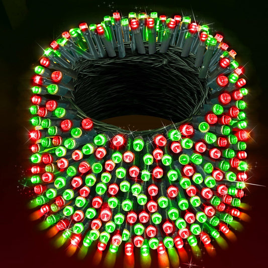 XURISEN 200FT 500 LED Christmas String Lights 8 Modes Timer Plug-in