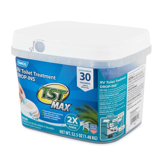Camco TST MAX RV Toilet Treatment Drop-Ins Ocean Breeze Scent 30-Pack