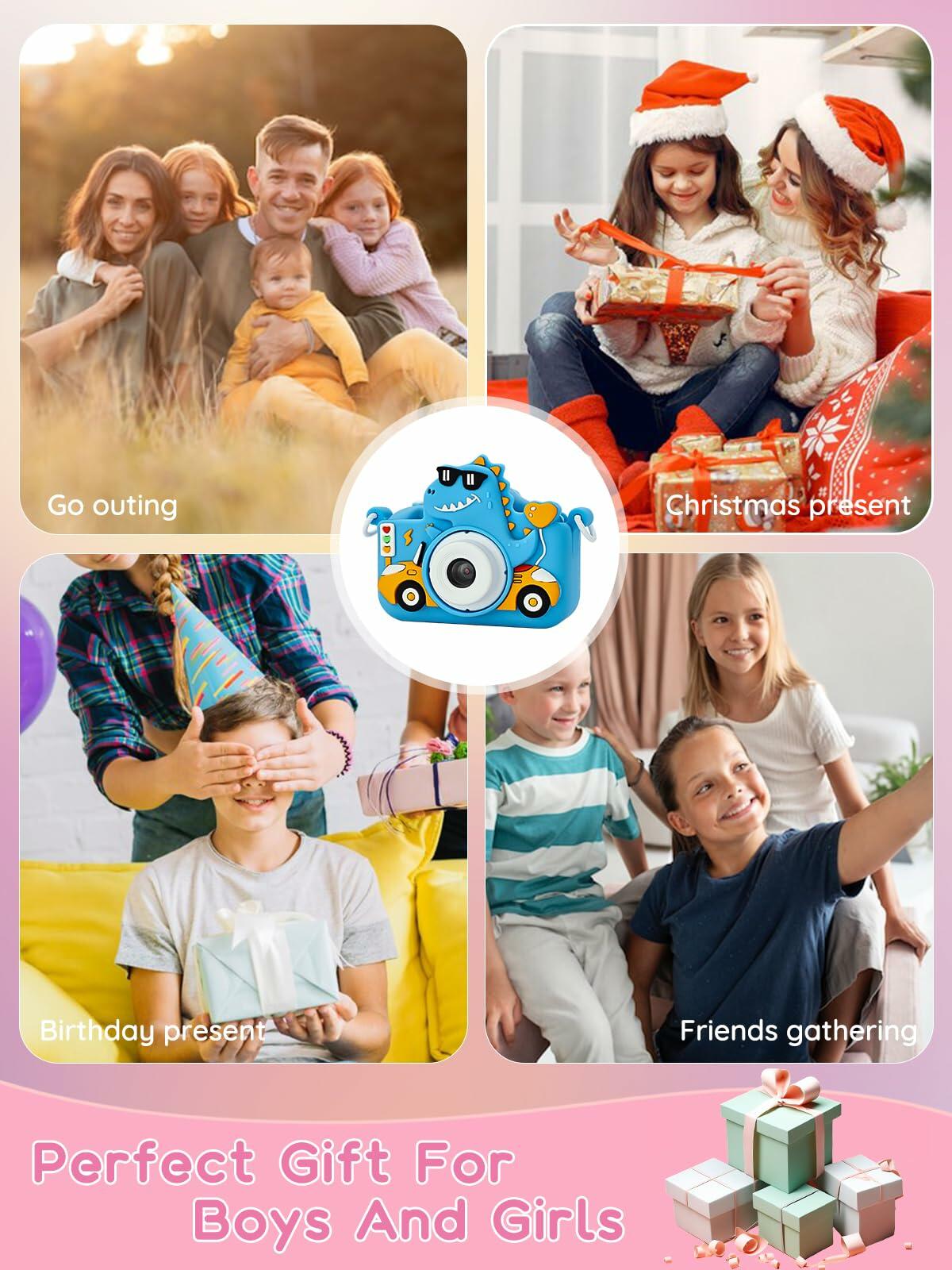 Knagsfa Kids Digital Video Camera Toy with Silicone Cover 32G SD Card