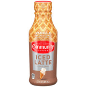 BestBy07/25 Community Coffee Vanilla Waffle Cone Iced Latte 13.7oz Bottle