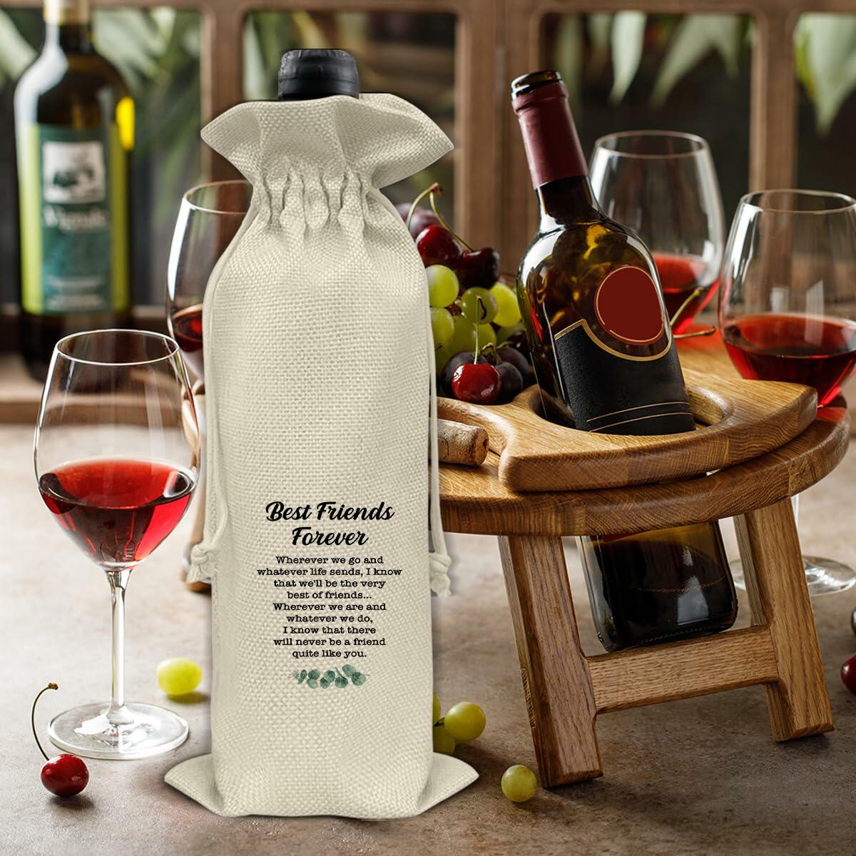 Best Friends Forever Wine Gift Bag Friendship Gift for Women Men