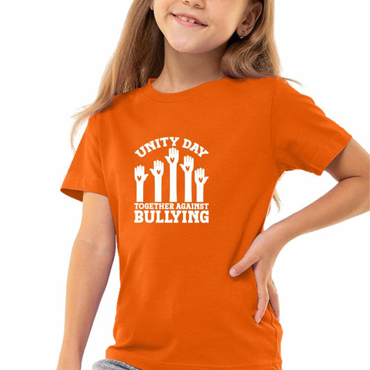 Youth Unity Day Shirt Heart Rainbow Be Kind Anti-Bullying Tee Size 12
