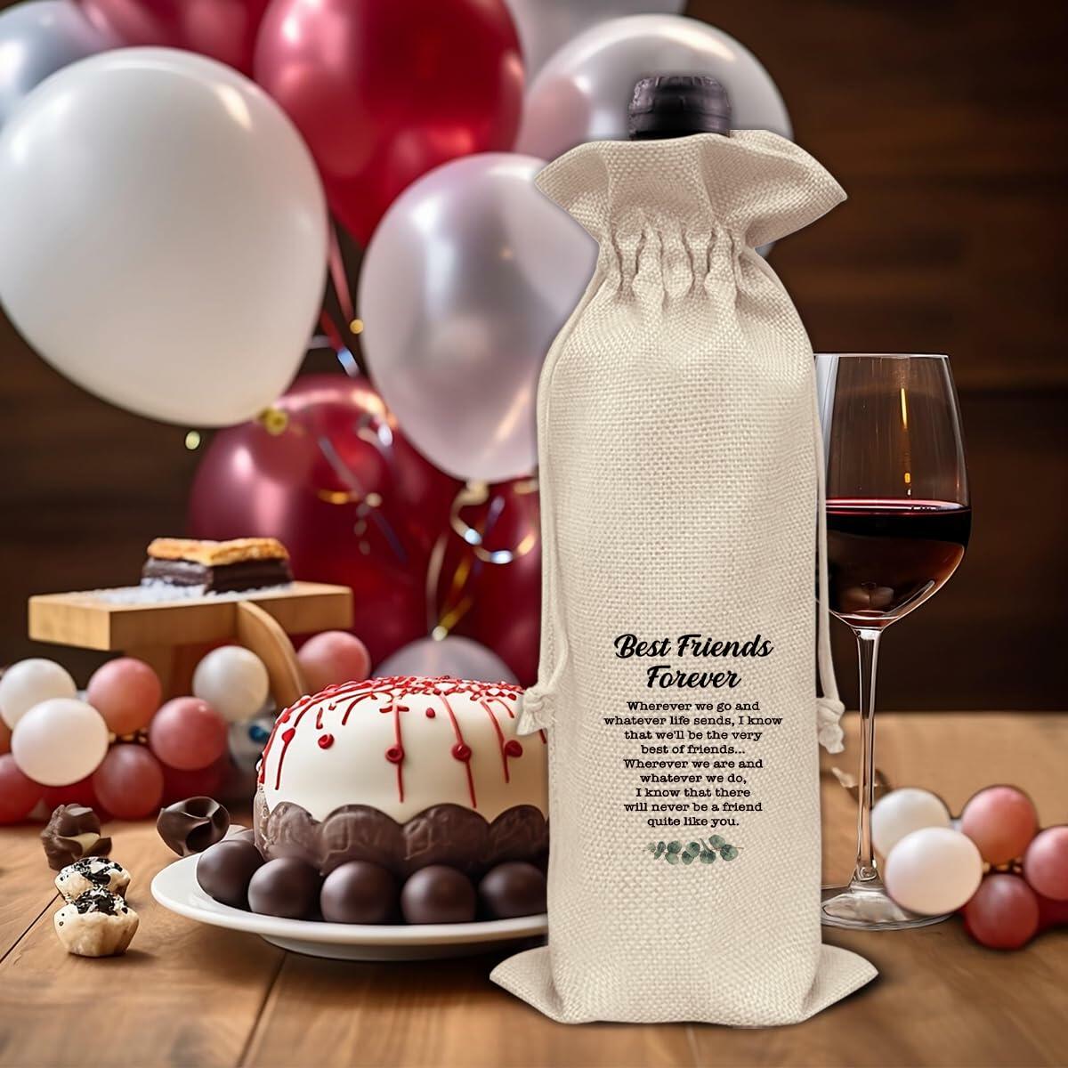 Best Friends Forever Wine Gift Bag Friendship Gift for Women Men