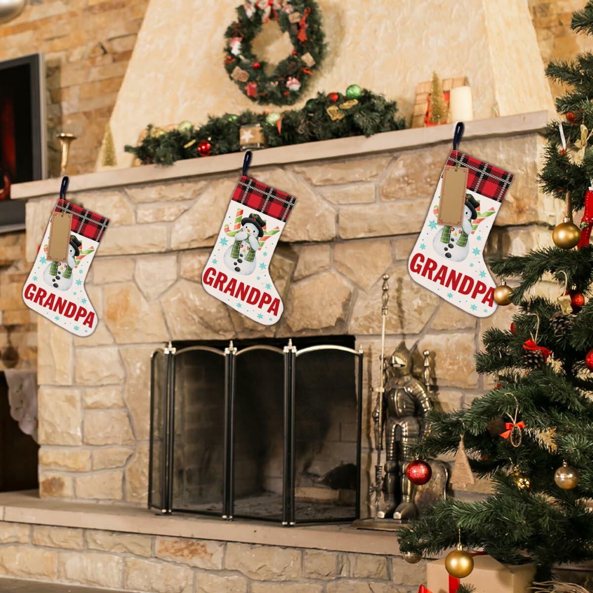 TSUYAWU Grandpa Christmas Stocking Xmas Decoration 18x12 Inch Fireplace