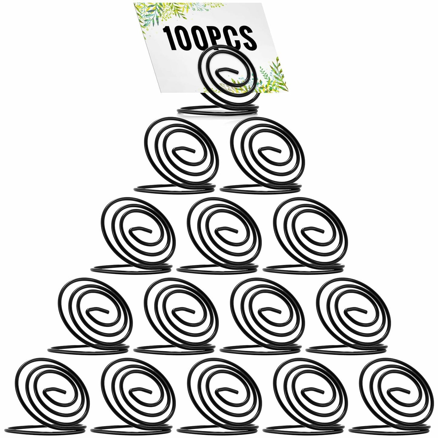 Humyoun Round Table Card Holders 1.34in Mini Name Card Holders Black 100pcs