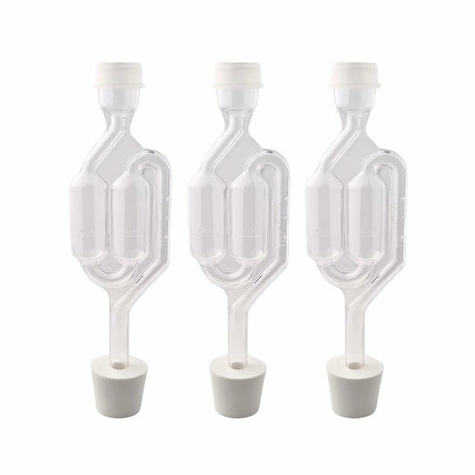 Fastrack Airlocks S-Shaped BPA-Free Brewing Set of 3 Transparent