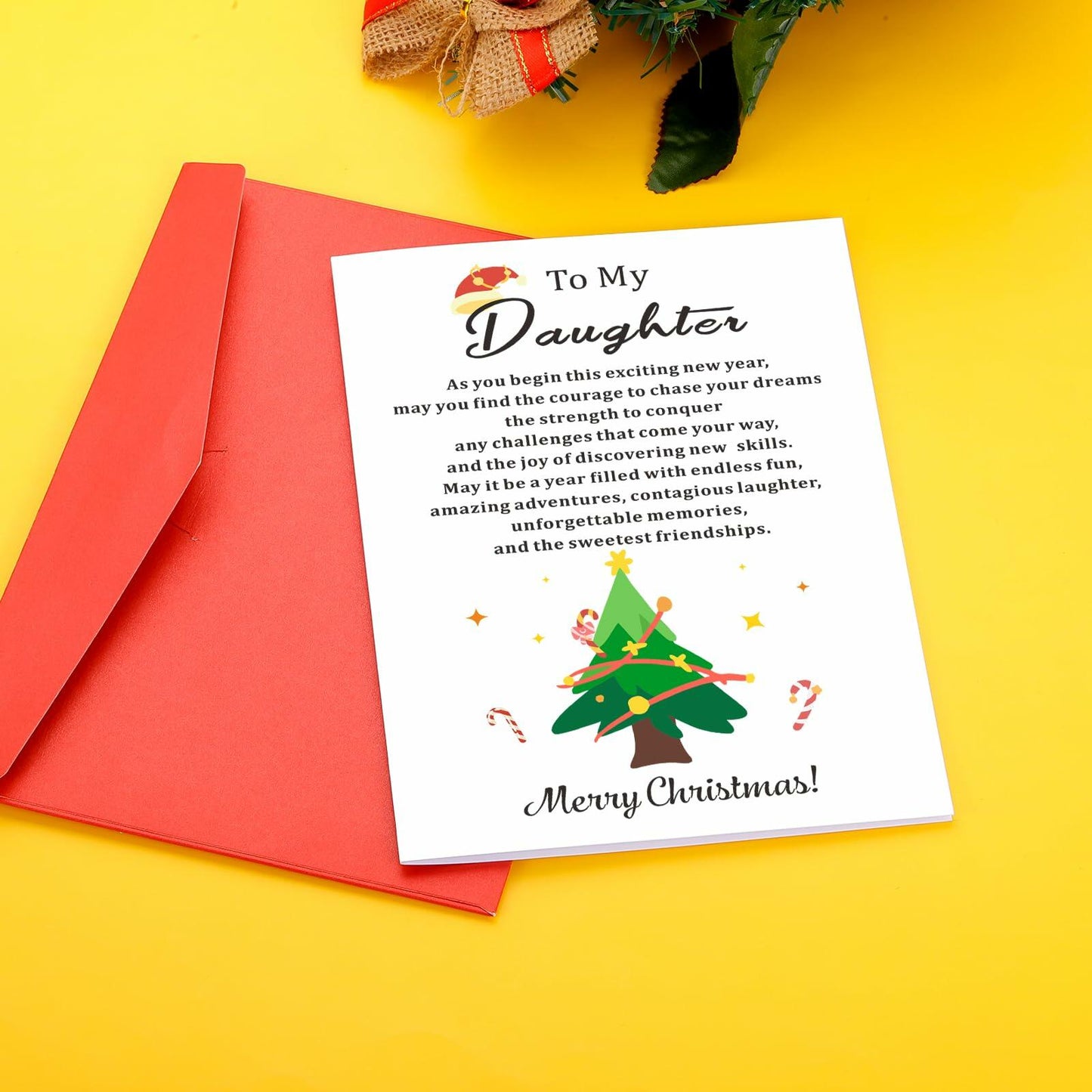 TI-EDC Sentimental Christmas Cards for Daughter - Merry Xmas Gifts
