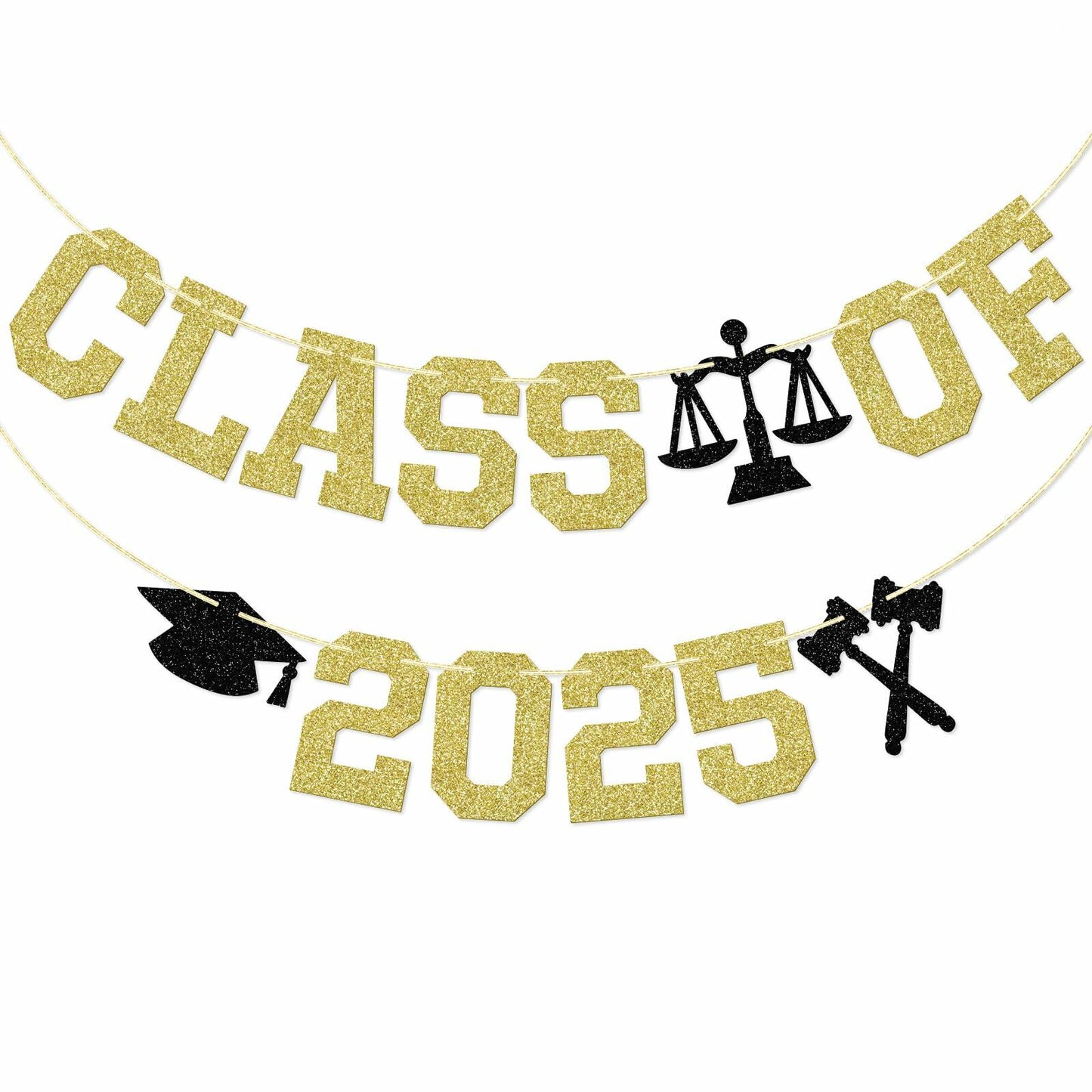 Glitter Class of 2025 Lawyer Graduation Banner Decor Party Supplies