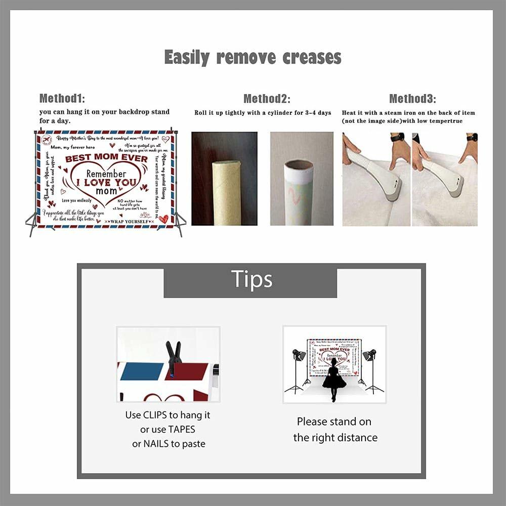 PGSWEER Mother's Day Backdrop 7x5FT Love Heart Banner Photo Booth Props