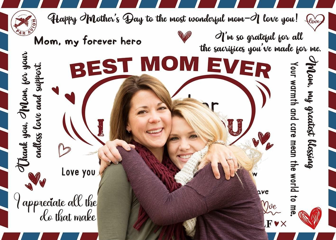 PGSWEER Mother's Day Backdrop 7x5FT Love Heart Banner Photo Booth Props