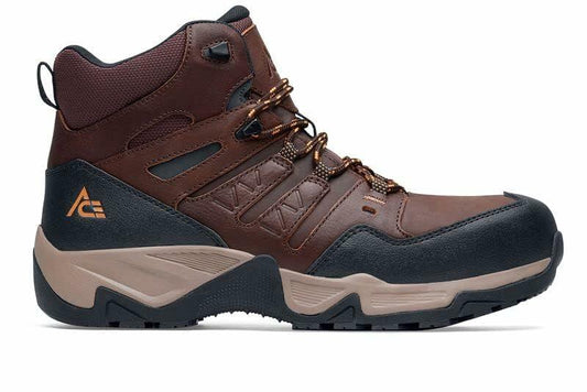 ACE Work Boots Badlands Mid Men's Nano Composite Toe Brown Size 7