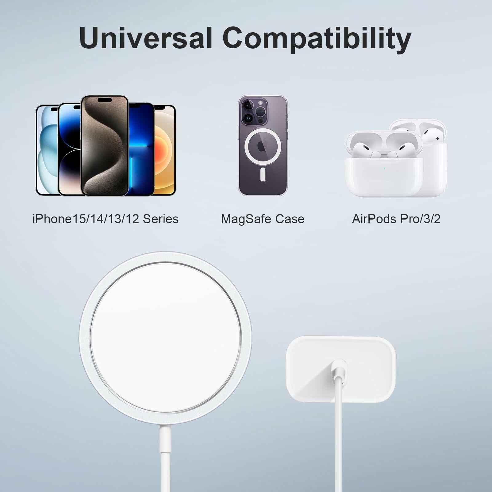 20W Magnetic Wireless Charger for iPhone 16 15 14 13 Pro Max - White
