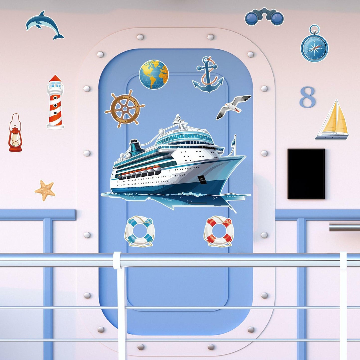 Toodoo 14 Pcs Nautical Cruise Door Magnets Anchor Boat Decorations