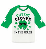BesserBay Toddler St Patricks Day Clover Raglan Tee White Size 2 Years