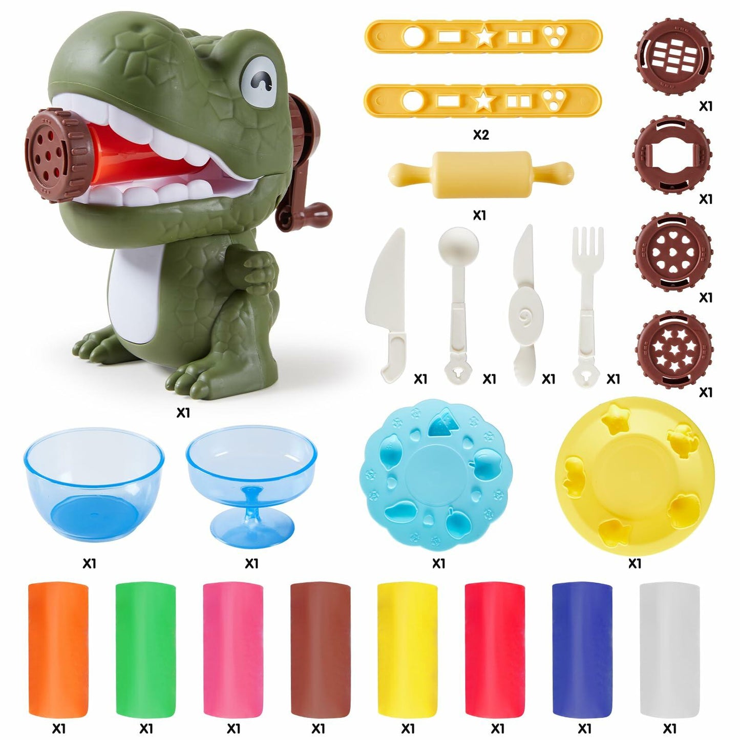 Play Dough Dinosaur Set Bulk Pack Noodle Maker Toy Kids Ages 4-8
