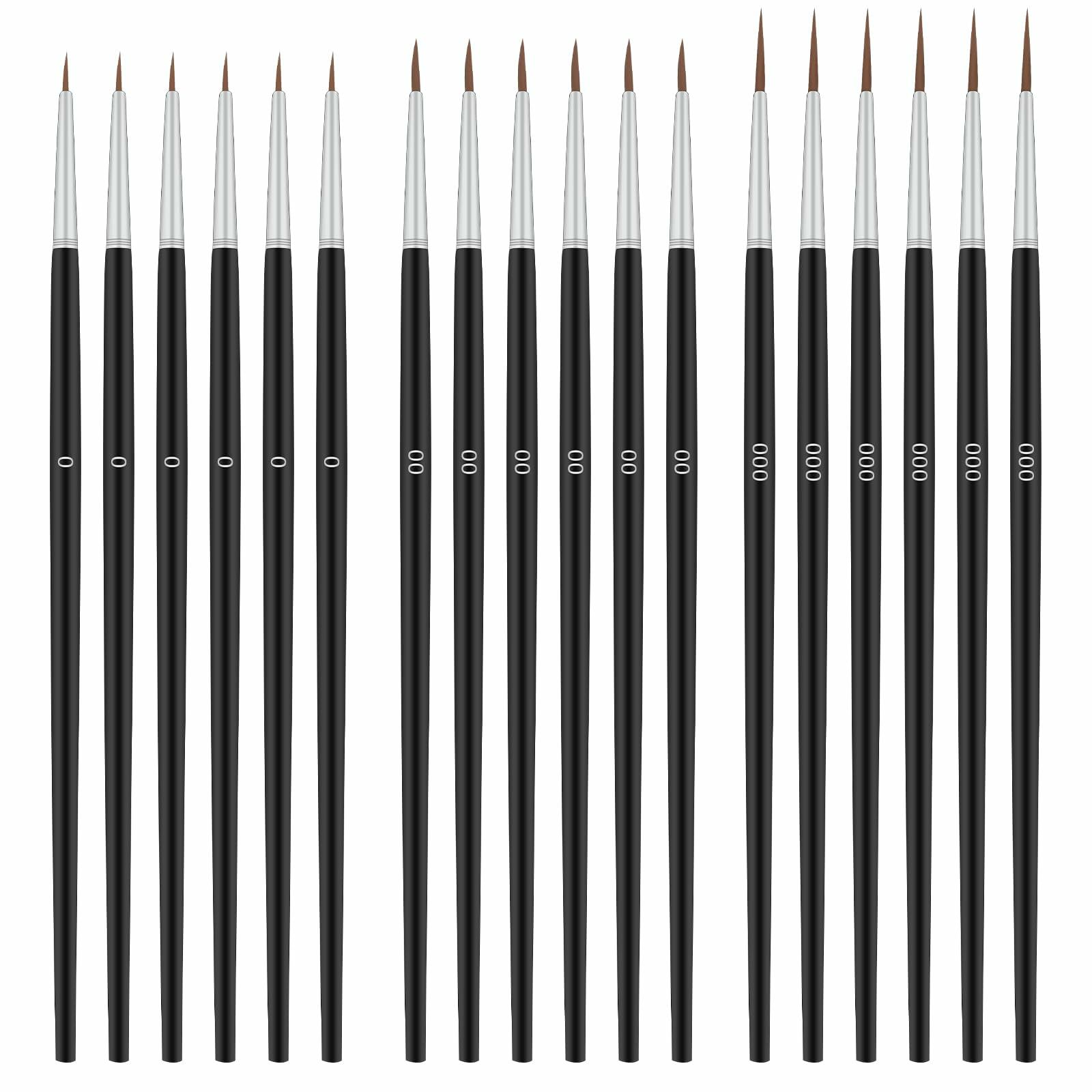 30 Pcs Fine Tip Paint Brush Set #0 #00 #000 Micro Liner Brushes for Art