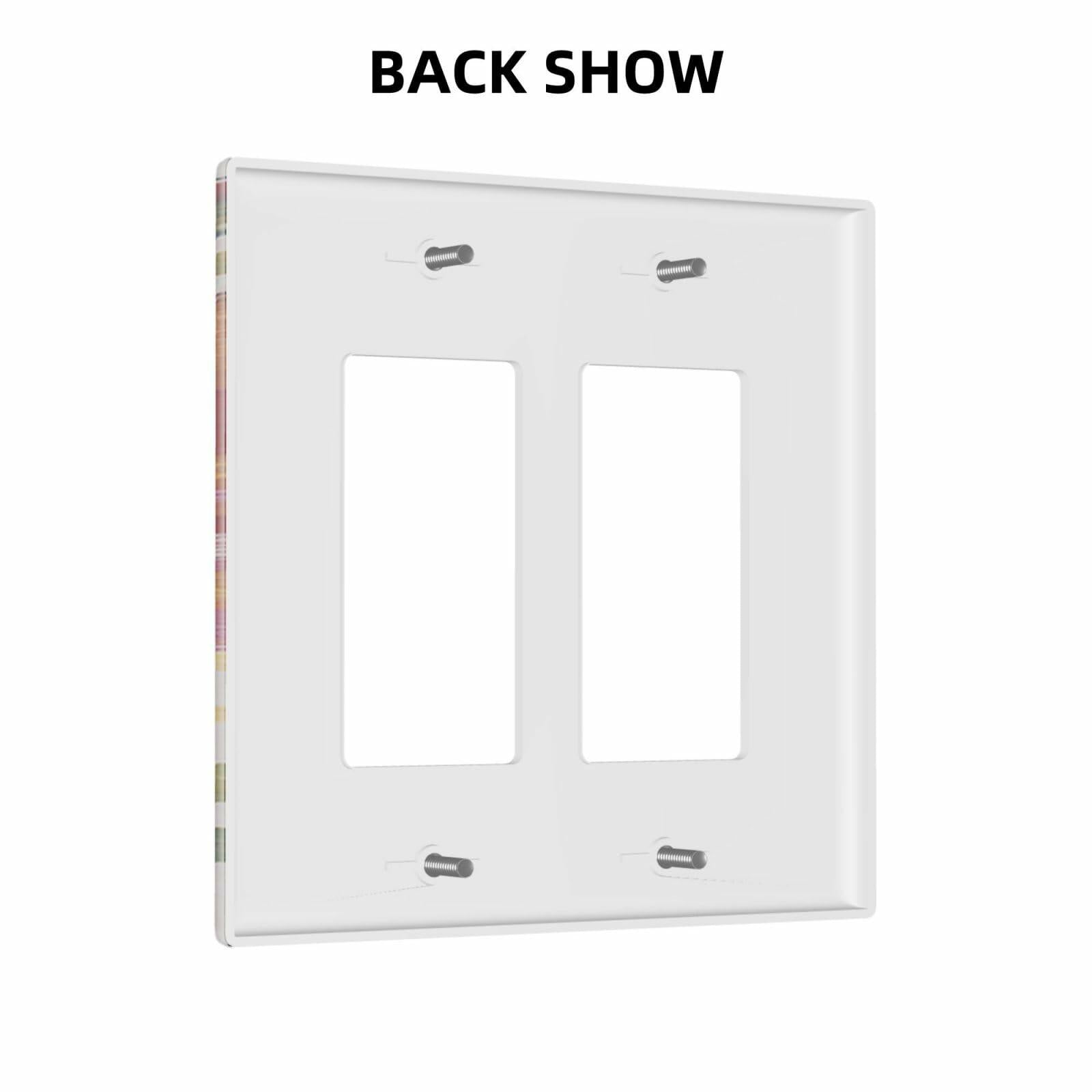 Xuejiaku 2 Gang Watercolor Flowers Wall Plate Double Rocker Switch Cover