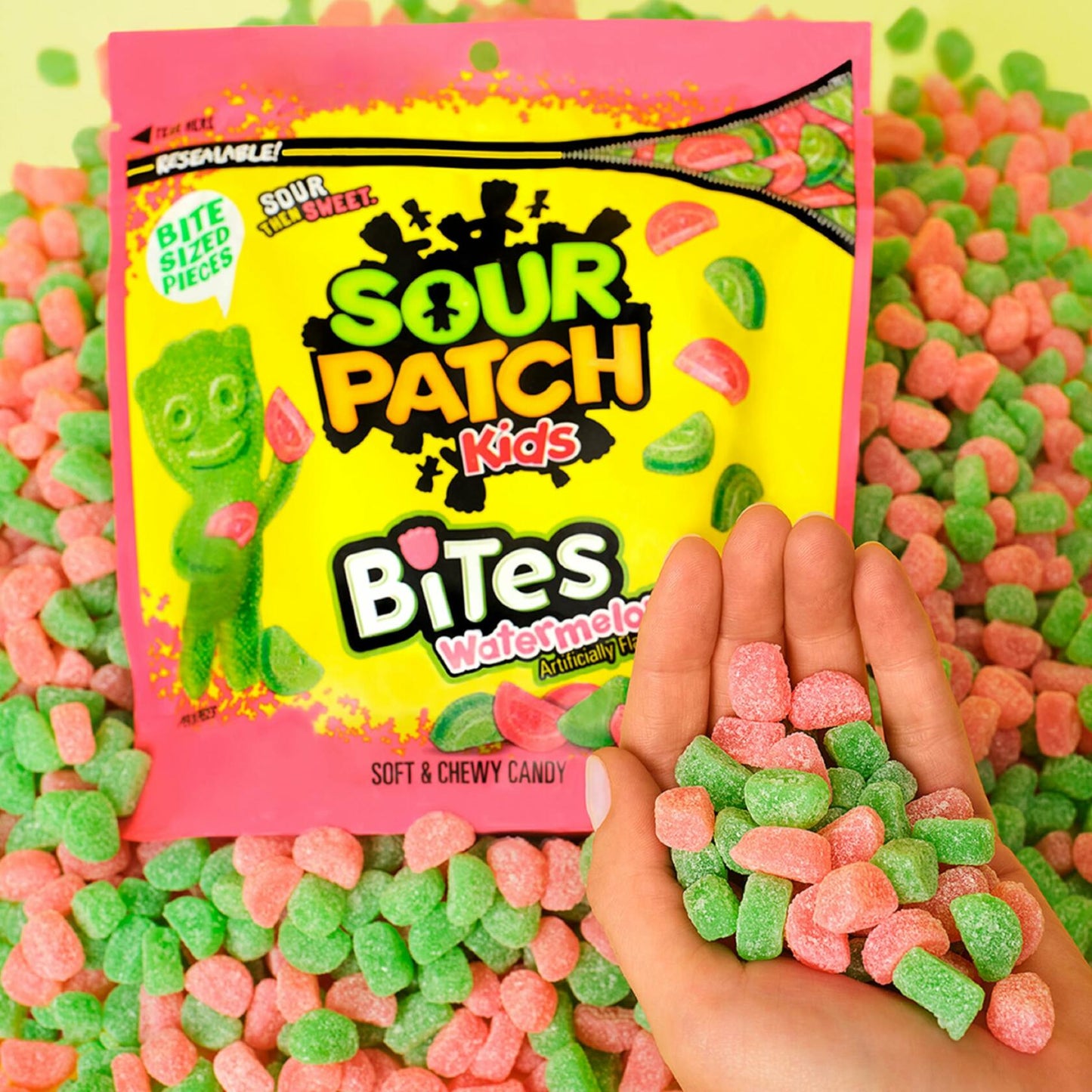 BestBy06/25 SOUR PATCH KIDS Bites Original Watermelon Candy Variety Pack 3x12oz