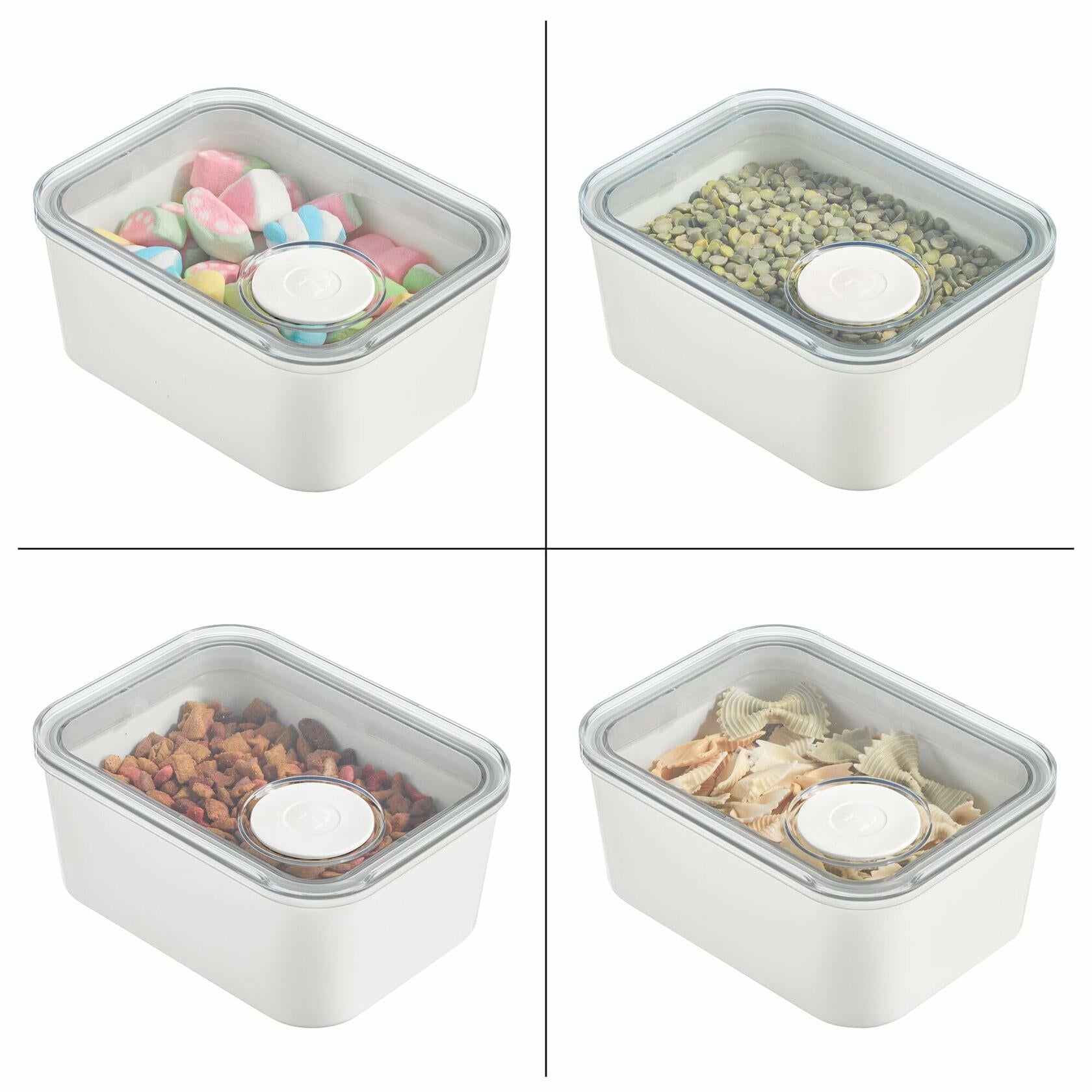 iDesign Small Kitchen Canister w/ Airtight Lid White 6.3"x4.8"x2.9"
