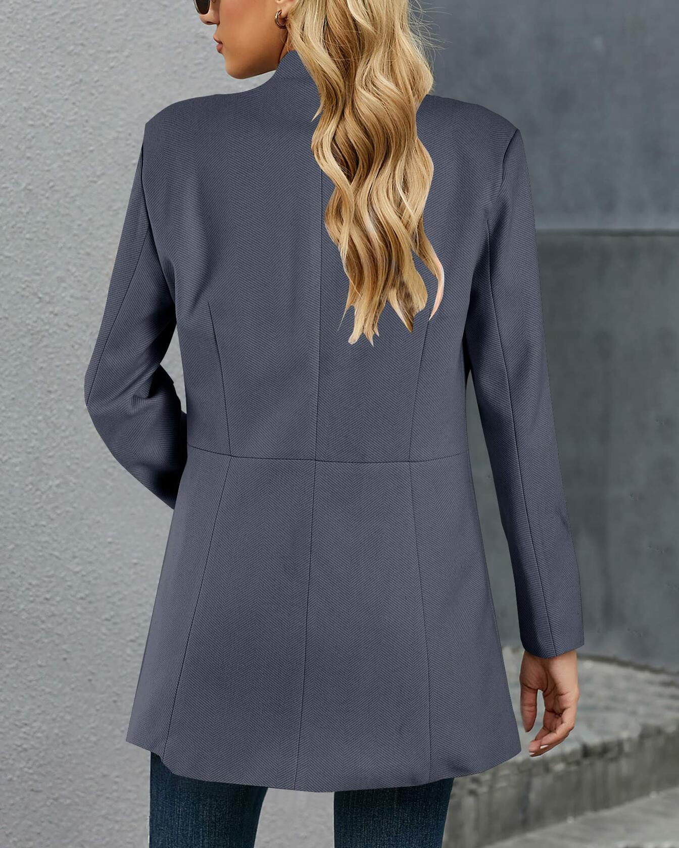 Grlasen Women's Wool Pea Coat Lapel Slim Fit Winter Jacket Size XL