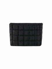 Verdusa Women's Puffy Quilted Makeup Bag Cosmetic Clutch Black One-Size
