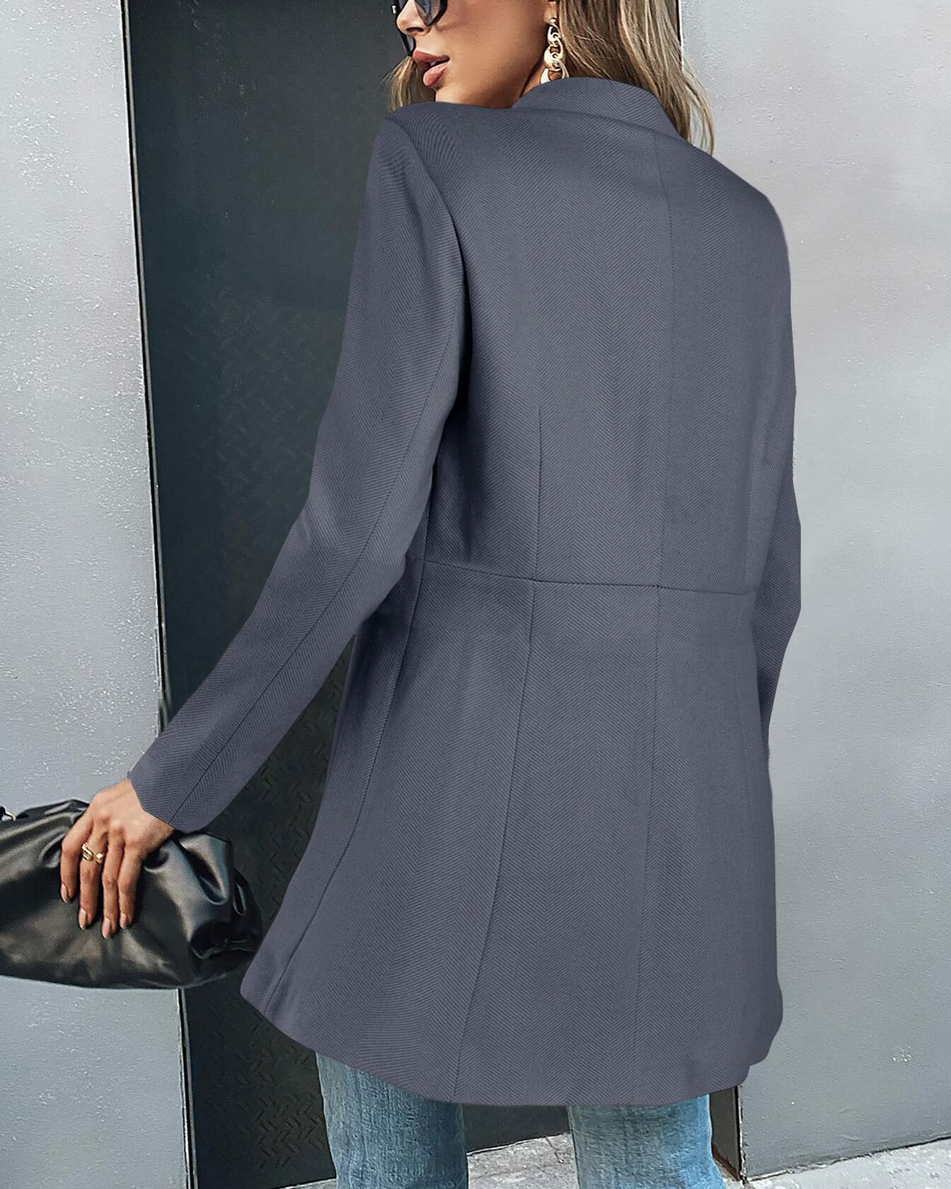 Grlasen Women's Wool Pea Coat Lapel Slim Fit Winter Jacket Size XL