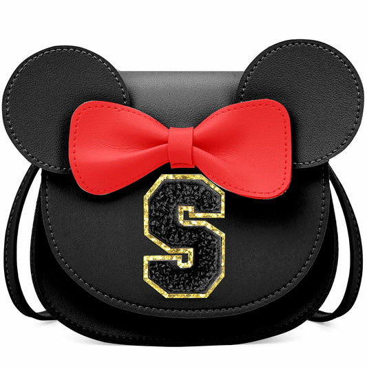 OYLOLA Toddler Girls Initial Purse Black Ages 3-8 Birthday Gift