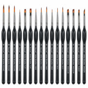 Brusarth 16pcs Mini Detail Paint Brushes Set for Acrylics Oils Watercolors