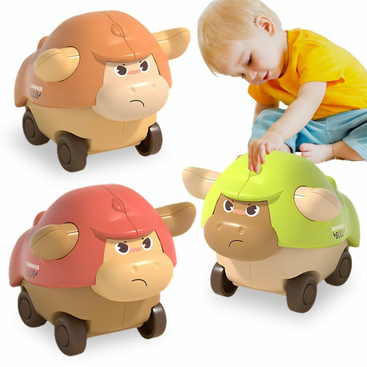 Press and Go Cars Toddler Toy Bull Animal Car for 1 Year Old Boy