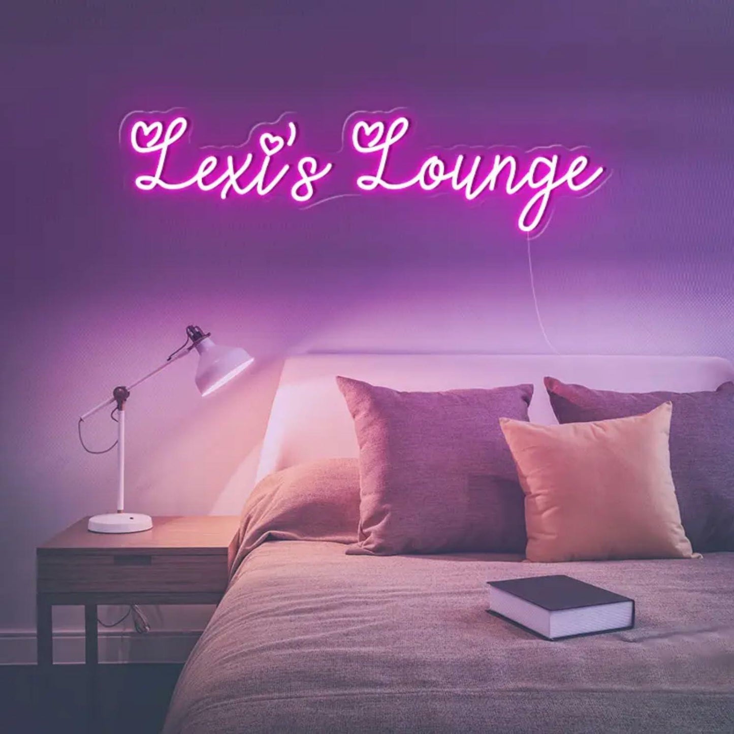 Neon Sign LED Wall Decor Pink Blue USB Powered Dimmable Light