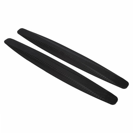 Bumper Protector 2Pcs Carbon Fiber Front Rear Guards Corner Black Sticker