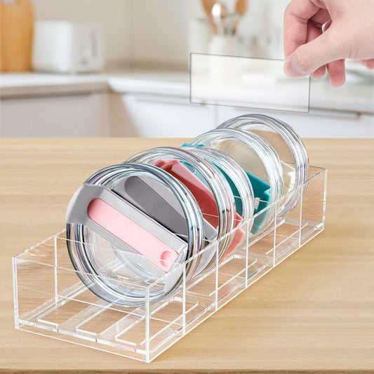 Gracenal Acrylic Tumbler Lid Organizer for Stanley 40oz Yeti Lids Clear