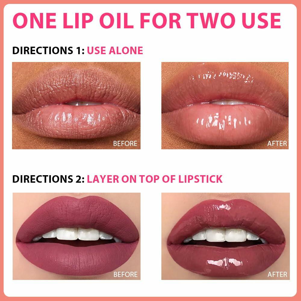 Mirror Fruit Lip Oil Hydrating Gloss Balm 08#Apple Natural Moisturizing