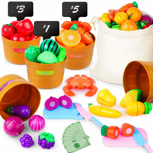 Hilsoeet Color Sorting Play Food Set Montessori Educational Toy Toddlers