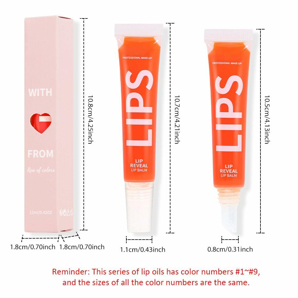 Mirror Fruit Lip Oil Hydrating Gloss Balm 08#Apple Natural Moisturizing