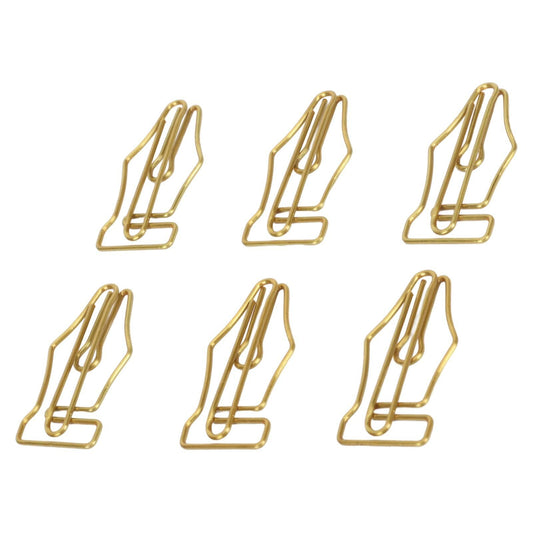 FUZHUI Paper Clips 100 Pcs Large Gold Plastic Covered Iron Pen-Shaped