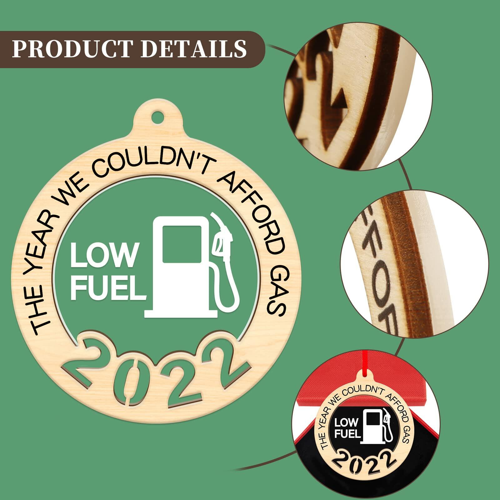 D4DREAM 2022 Funny Gas Christmas Tree Ornament Wooden Holiday Decor