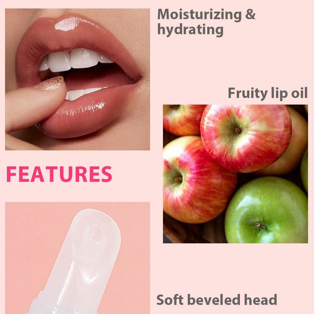 Mirror Fruit Lip Oil Hydrating Gloss Balm 08#Apple Natural Moisturizing