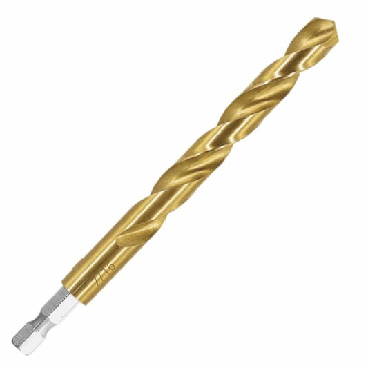 TIANZONE 1/8 Hex Shank Titanium HSS Drill Bits Set 10Pc Quick Change