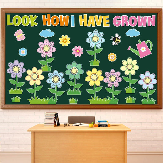 182PCS Spring Bulletin Board Decorations Set Flowers Floral Classroom Decor