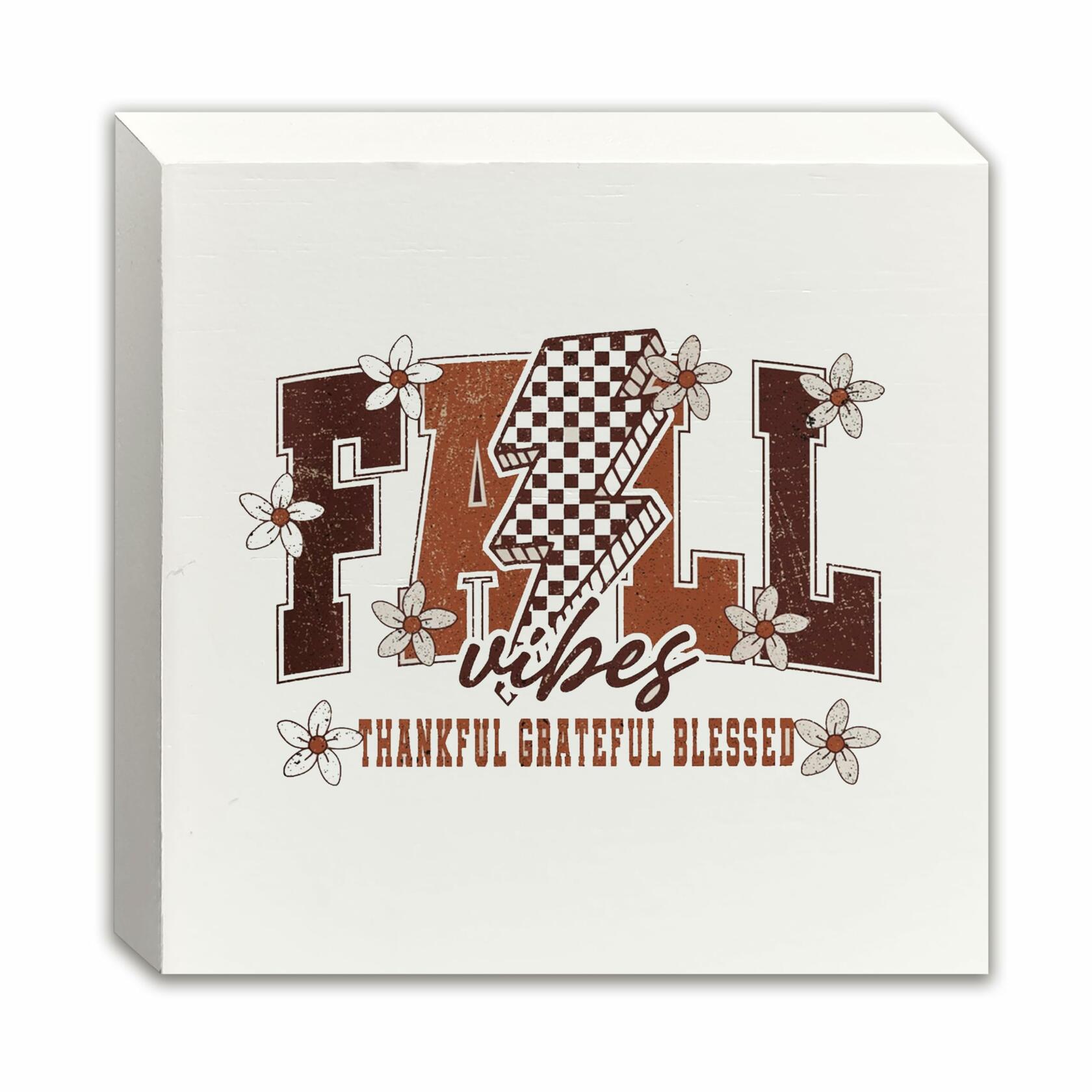 Ty-mh-019 Retro Fall Thanksgiving Wooden Box Sign 5x5 Inches