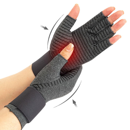 VigorGlove Copper Fit Arthritis Gloves Adjustable Belt Anti-Slip Black 2P Size S
