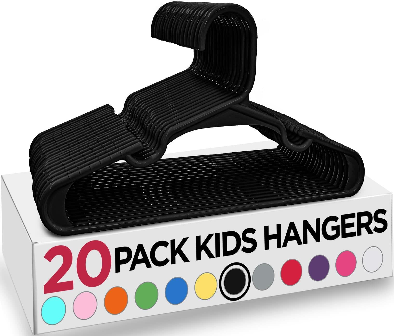 Utopia Home Kids Plastic Hangers 11.5 Inch Black 20 Pack